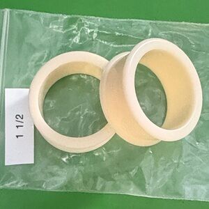 White / Nude Cream Silicone / flexible Hollow Gauges Plugs EAR HOLES  1 1/2 inch
